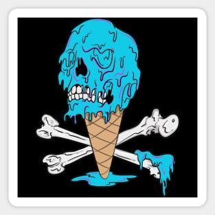 Melting Ice-Cream Screaming Skull Sticker